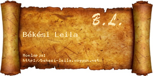 Békési Leila névjegykártya